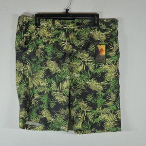 Beautiful Giant Men’s Boardshorts L  Performance Swim Trunk Floral Green NWT